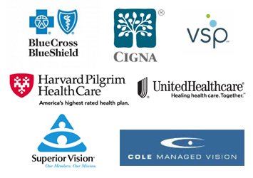 Various Insurance like Superior Vision, Cigna, Blue Cross Blue Shield, Tufts